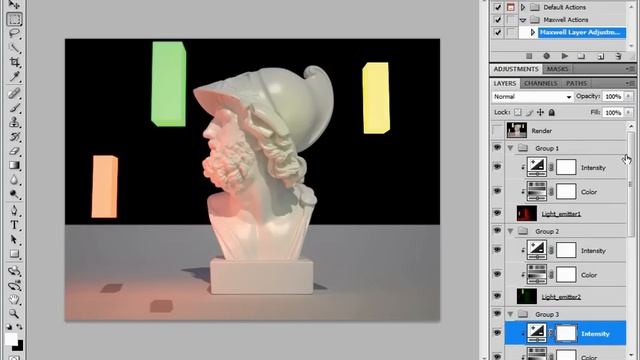 Photoshop videotutorial for Maxwell Render смотреть онлайн
