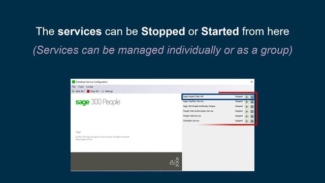 Sage 300 People Use the Scheduler Service Configuration to manage Windows смотреть онлайн