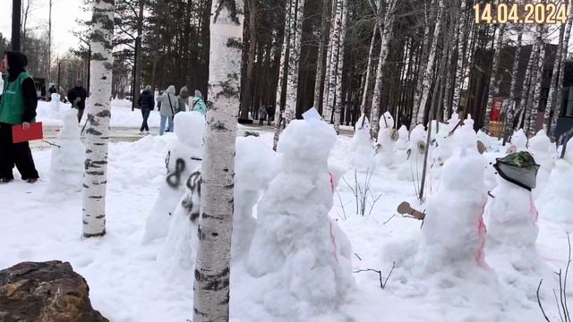 #Ухта …шли на рекорд России…4-ый фестиваль лепки фигур из снега…Республика Коми…14.04.2024