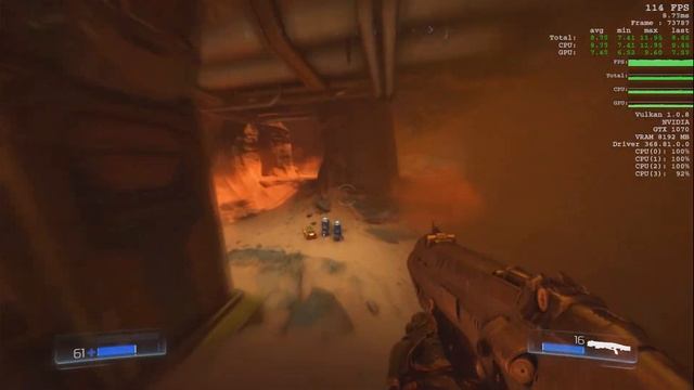 DOOM gameplay/benchmark GEFORCE GTX 1070 (ULTRA) смотреть онлайн