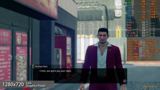 Yakuza: Like a Dragon | AMD Ryzen 3 3200U Vega 3 | Gameplay Benchmark смотреть онлайн
