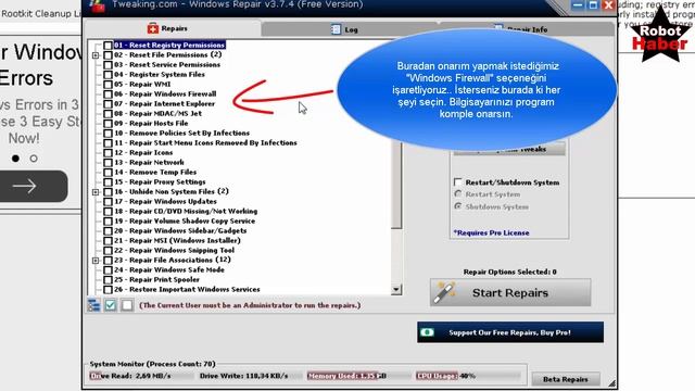 Bozulan windows güvenlik duvarı nasıl onarılır? Firewall Repairs (tweaking) смотреть онлайн