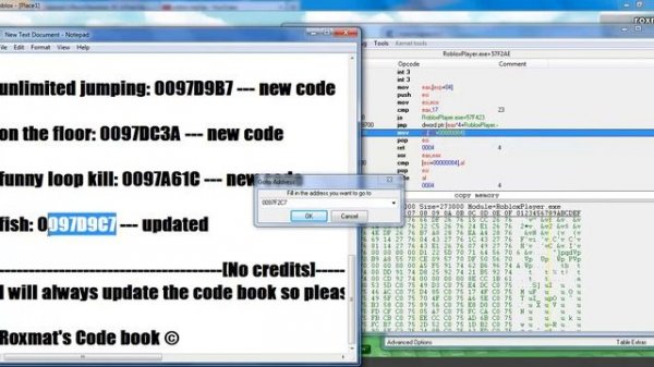 New Roblox No-Clip code for cheat engine 6.2