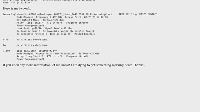 Ubuntu: How to install the new version of the RTL8187 driver on Ubuntu 13.04? смотреть онлайн