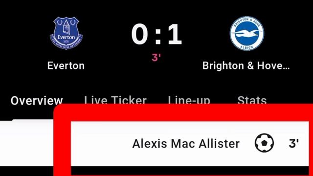 Alexis Mac Allister Goal Vs Everton | Everton Vs Brighton Match Updates | 0-1 | смотреть онлайн