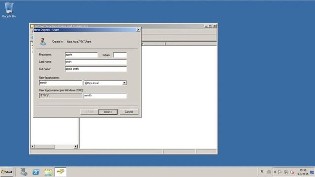 How to create a new user in AD in Windows server 2008r2 смотреть онлайн