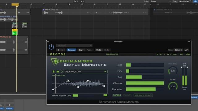 Sound Design Workflow: Creature Sounds With Krotos Dehumaniser: Simple Monsters Plugin (LOGIC PRO)
