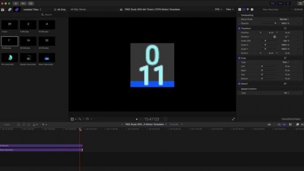 3 FREE Count Down Timers | Motion Templates - Final Cut Pro X (FCPX) Plugins