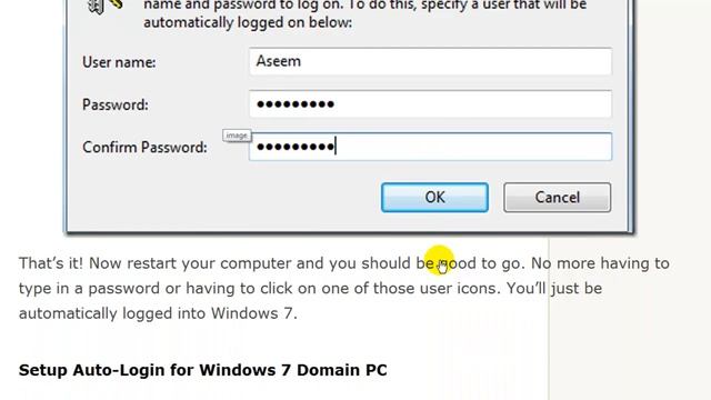 Configure Auto-Login for Windows 7 Domain or Workgroup PC смотреть онлайн