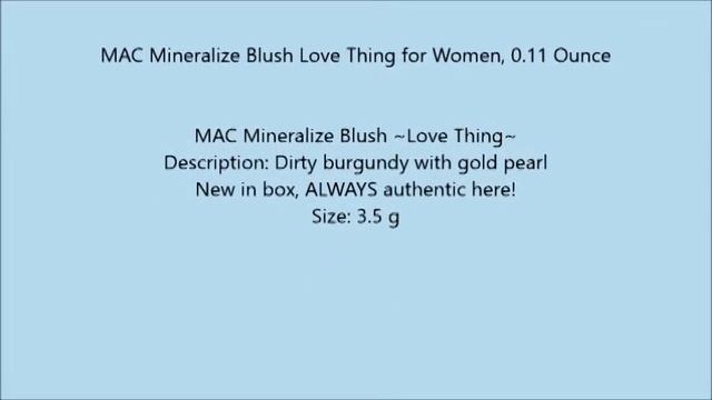MAC Mineralize Blush Love Thing for Women, 0 11 Ounce смотреть онлайн