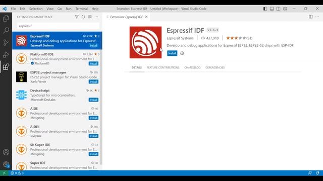 Offline installation of Espressif IDF (version 4.4.2) and add extension to VS code смотреть онлайн