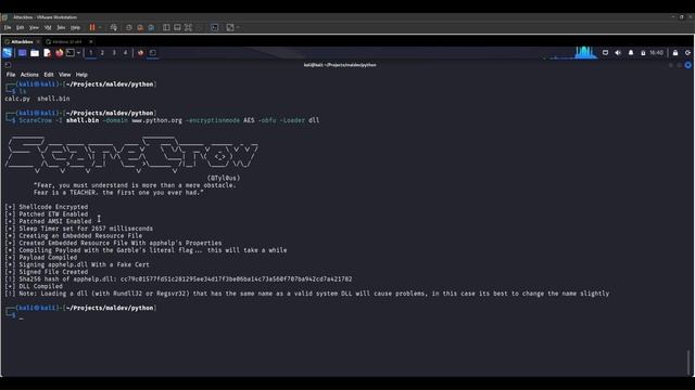 Windows Defender Evasion with ScareCrow and Python смотреть онлайн