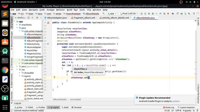 Create Your Own Music Player - Android Studio Tutorial | Album Fragment Details Part - 11 смотреть онлайн