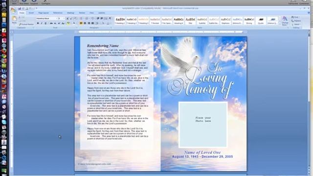 Adding Pages In Windows Word - Funeral Program Template смотреть онлайн