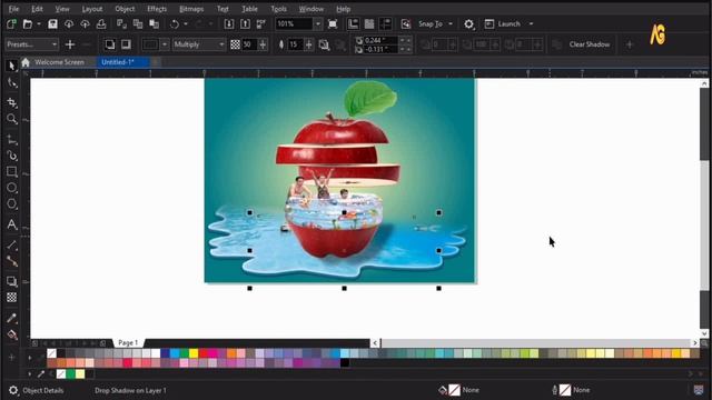 Beach Manipulation Apple Cut | Photo Manipulation Fruit Slice смотреть онлайн