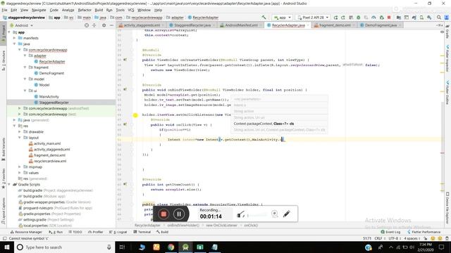 Recyclerview onclicklistener to New Activity смотреть онлайн