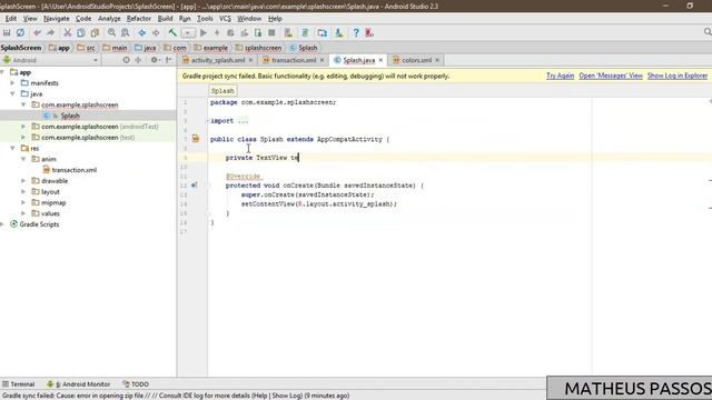 Splash Screen with Transition Animation UI in Android Studio смотреть онлайн