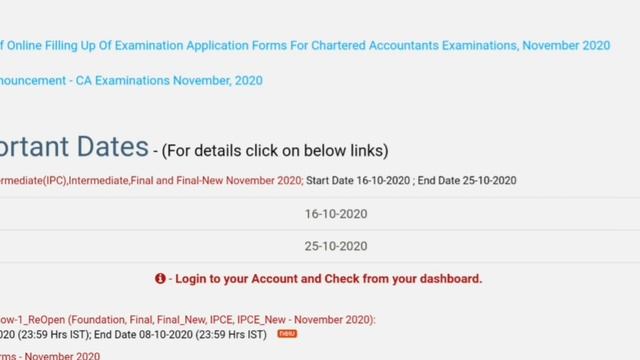 ICAI IMPORTANT UPADTE - WINDOW OPENED FOR NOVEMBER 2020 CA STUDNETS смотреть онлайн