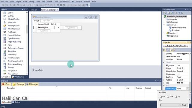 C# Ders4 // MenuStrip Kullanımı смотреть онлайн