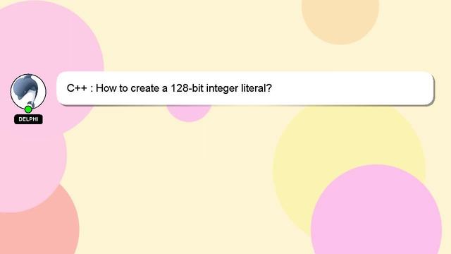 C++ : How to create a 128-bit integer literal? смотреть онлайн