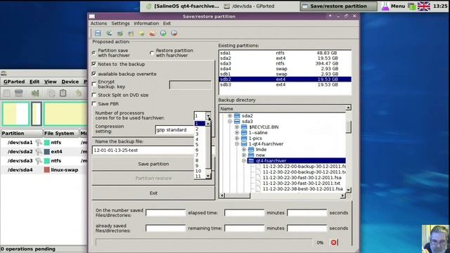 Backing up a partition with qt4-fsarchiver, a GUI to backup/restore Linux partitions смотреть онлайн