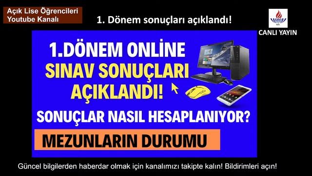 1. Dönem Sınav Sonuçları Açıklandı! (Canlı Yayın) смотреть онлайн