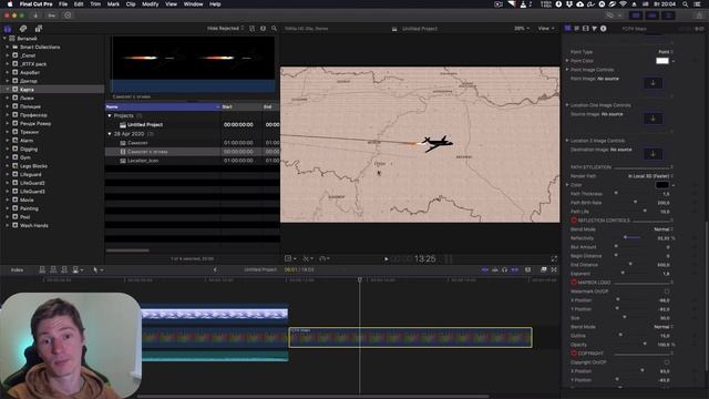 Map Animation Tutorial in Final Cut Pro X with FCPX Maps 1.1 Plugin from PixelFilmsStudios смотреть онлайн