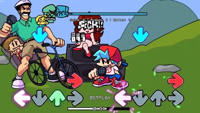 Friday Night Funkin' Happy Wheels - Perfect Combo (BOTPLAY) смотреть онлайн