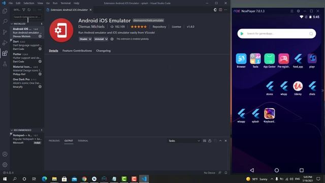 تشغيل محاكي Nox علي Android Studio و Visual Studio Code смотреть онлайн
