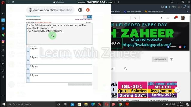 CS201 - Introduction to Programming | Grand Quiz - VU - 2020 | learn with Zaheer ul Islam смотреть онлайн