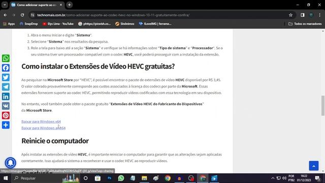 Como baixar e instalar o codec H.265/HEVC no Windows 10 e 11? смотреть онлайн