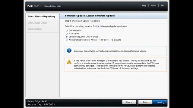 Lifecycle Controller Firmware update using a local drive on your Dell EMC PowerEdge Server смотреть онлайн