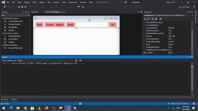 How to add WebBrowser in visual studio C# - Winform смотреть онлайн