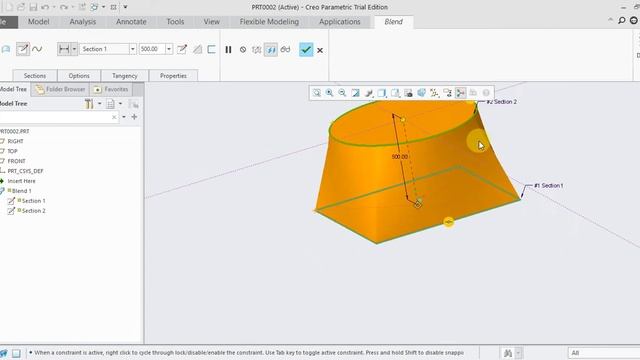 CREO 5.0 Tutorial Tamil 32 : Blend | Shapes | Part | creo смотреть онлайн