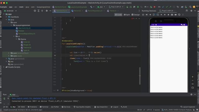 LazyColumn in Jetpack Compose : Effortless Custom List Creation смотреть онлайн