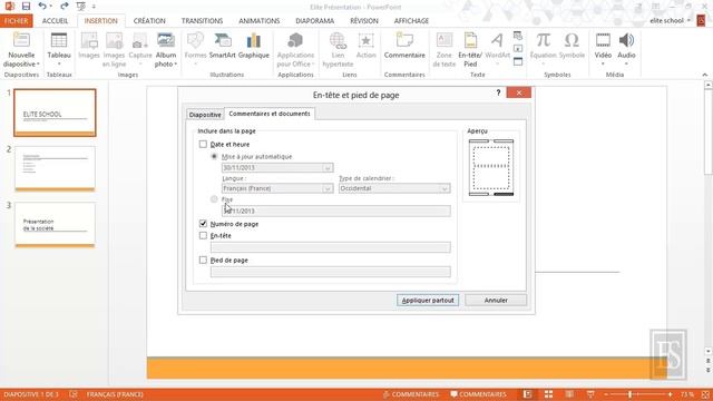 Microsoft PowerPoint 2013 - En-tête et pied de page смотреть онлайн