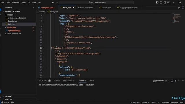 How to setup VS Code to run OpenGL code (Shorter Version) смотреть онлайн