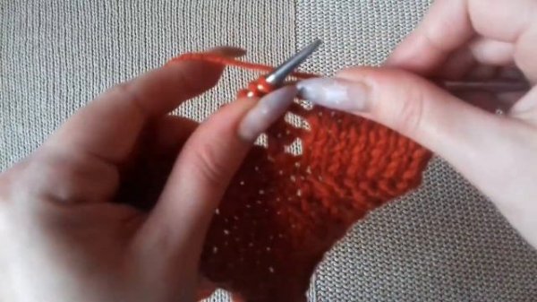 Ажурный узор спицами/ажурный зигзаг