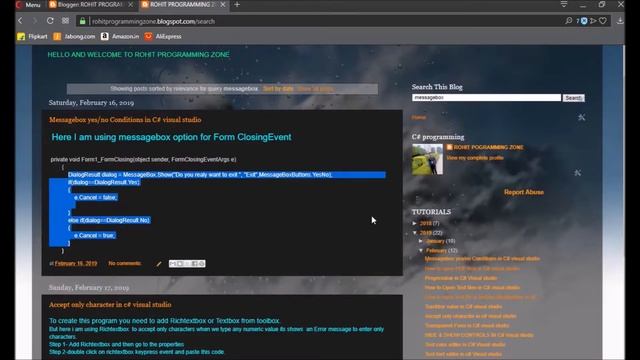 Messagebox Yes / No Condition Example in c# Visual studio. смотреть онлайн