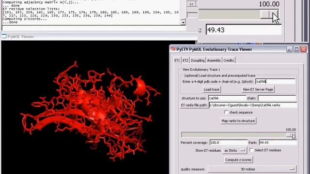 Viewing an Evolutionary Trace with PyMOL and the PyETV plugin смотреть онлайн