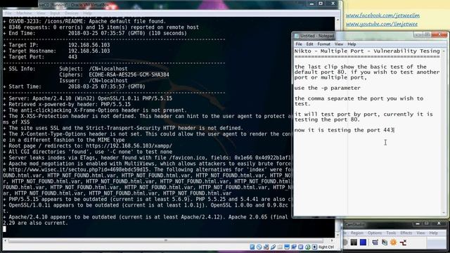 Nikto - Multiple Port Vulnerability Testing смотреть онлайн