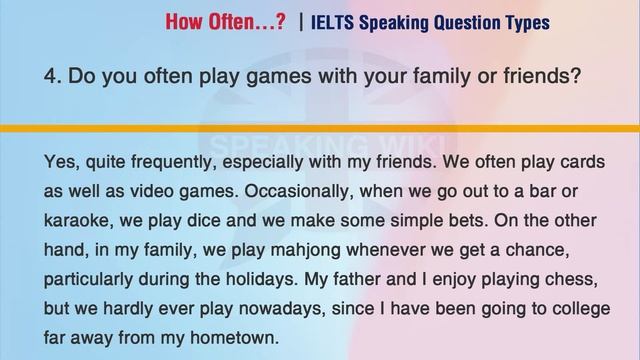 IELTS Speaking Question Tyeps: How Often? смотреть онлайн