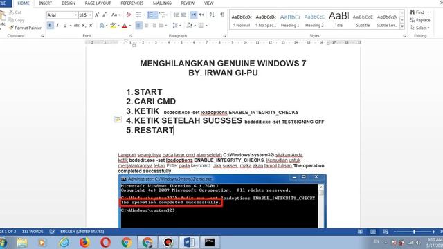 Cara Mengatasi Is Not Genuine Build 7601 Windows 7|| Gi-Putv смотреть онлайн