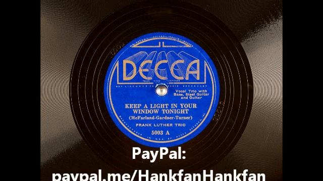 Keep a Light in Your Window Tonight ~ Frank Luther Trio (1934) смотреть онлайн
