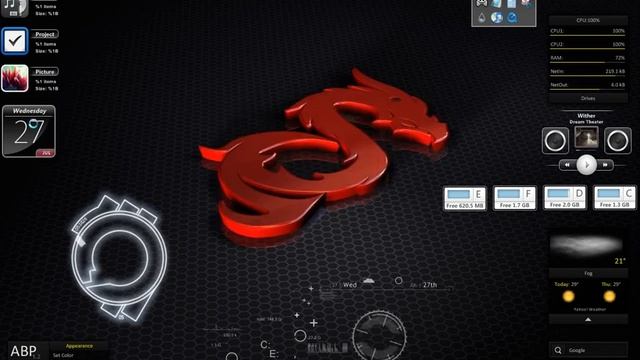 Windows 7 Theme mac + skins Rainmeter смотреть онлайн
