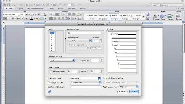 Format headings using list styles in Word for Mac 2011 смотреть онлайн