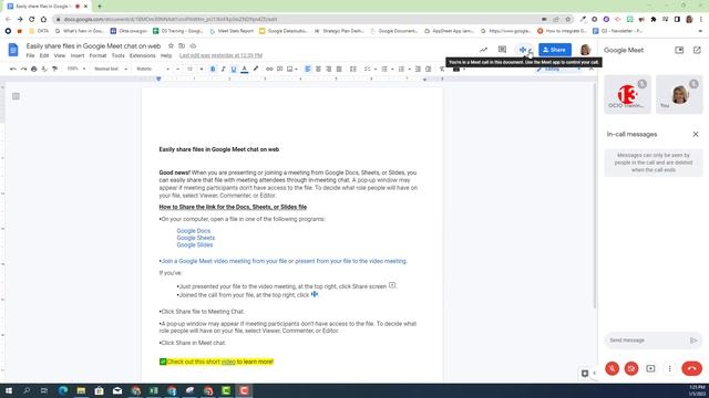 Easily share files in Google Meet chat on web смотреть онлайн
