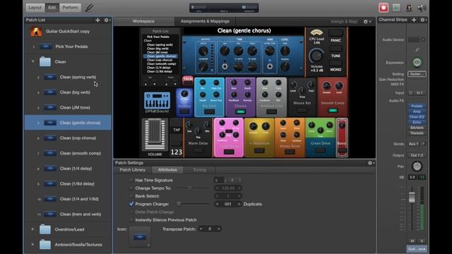 MainStage Guitar Rig- Virtual Pedalboard- Guitar QuickStart