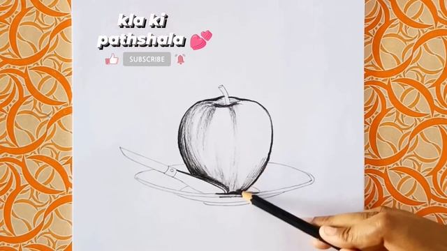 How To Draw Apple on the Plate With Knife ll Apple Drawing ll How to Draw An Apple ll Smriti Chitra смотреть онлайн