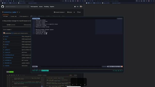 yabai macOS Tiling Window Manager Demonstration смотреть онлайн